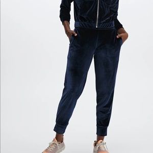 Fabletics navy velour joggers